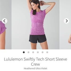 Lululemon Swiftly Tech Short Sleeve Crew Sz 6 In Heathered Ultra Violet